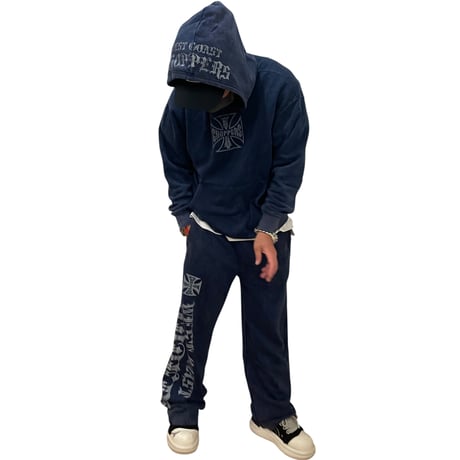 West Coast Choppers/ Logo Hoodie "Wash Navy"
