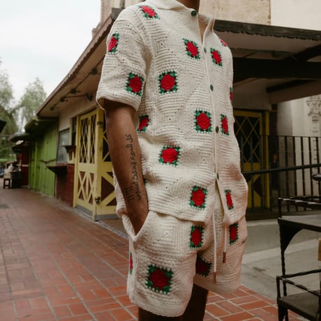 6th NBHD / Crochet Knit  Shirts (CREAM)