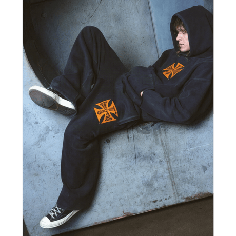 West Coast Choppers/ Cut Off Hoodie "Vintage BLACK" (SET UP)