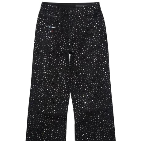 RockStar Original /  Rhinestone Wide denim "BLACK"
