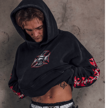 West Coast Choppers ✖︎ UFC / Logo Hoodie "Vintage BLACK"