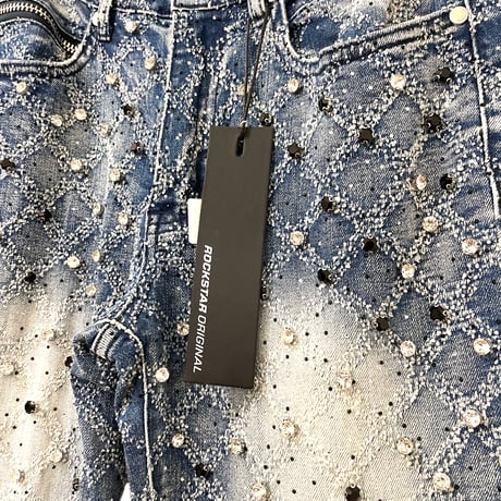 RockStar Original /  Rhinestone Flare denim "BLUE"