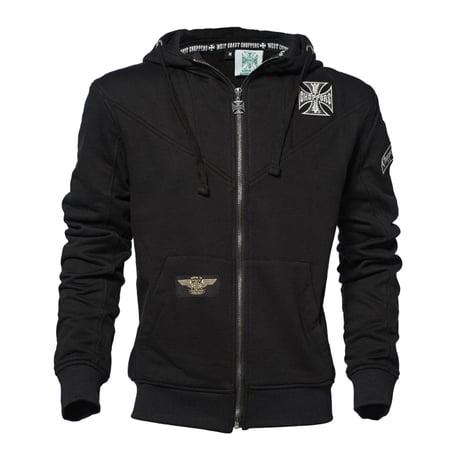 West Coast Choppers/ W.C.C Zip Up Hoodie "BLACK"