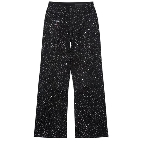 RockStar Original /  Rhinestone Wide denim "BLACK"