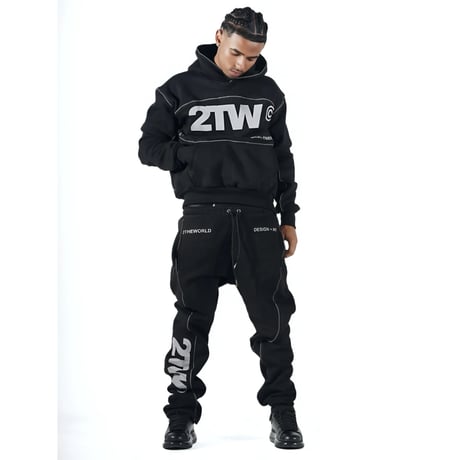 2TW®︎ /  Hoodie + Pants (SET UP)  BLACK