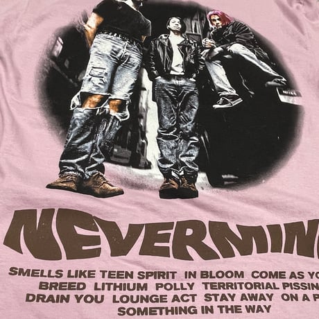 NIRVANA/Official  NeverMind Tshirts  "Wash Pink”
