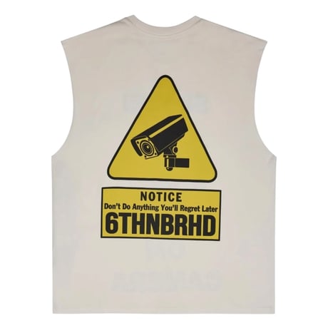 6th NBHD / Smiley Cut Off  Tee (WHITE)