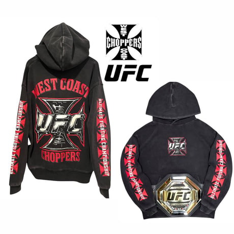 West Coast Choppers ✖︎ UFC / Logo Hoodie "Vintage BLACK"