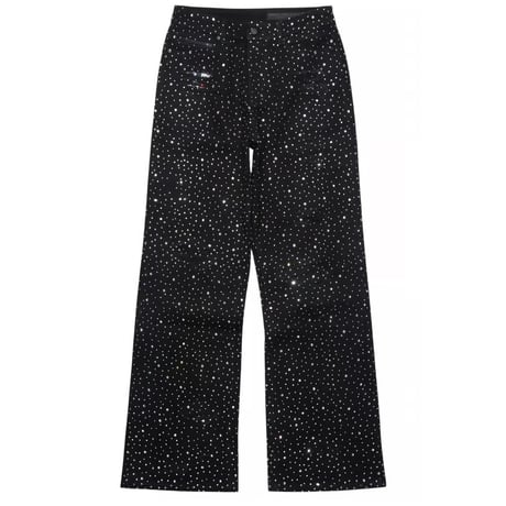 RockStar Original /  Rhinestone Wide denim "BLACK"