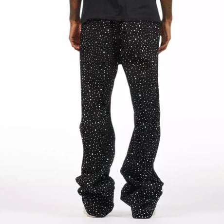 RockStar Original /  Rhinestone Wide denim "BLACK"