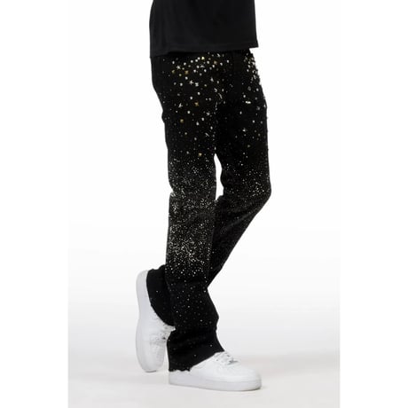 RockStar Original /  Studs Flare denim "BLACK"