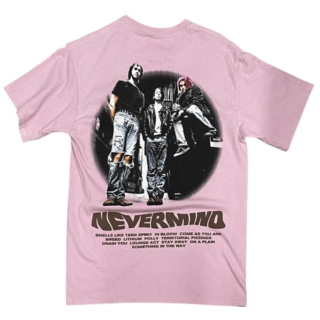 NIRVANA/Official  NeverMind Tshirts  "Wash Pink”