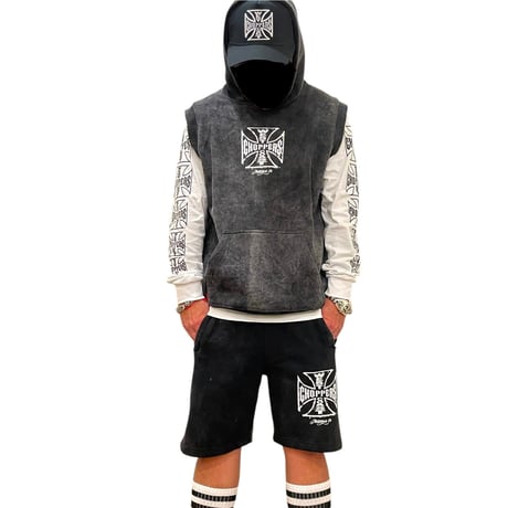 West Coast Choppers/ NoSleeve Hoodie  (Vintage Black)
