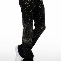 RockStar Original /  Studs Flare denim "BLACK"