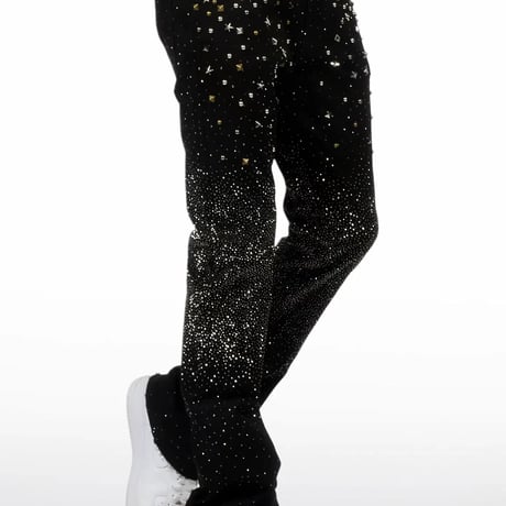 RockStar Original /  Studs Flare denim "BLACK"