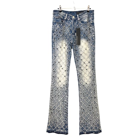 RockStar Original /  Rhinestone Flare denim "BLUE"