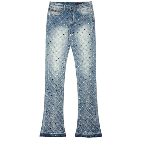 RockStar Original /  Rhinestone Flare denim "BLUE"