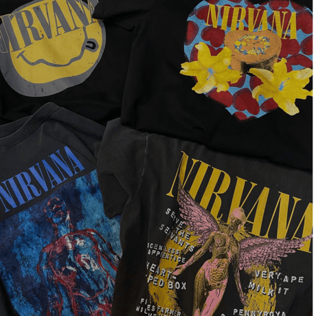NIRVANA/Official Heart Tshirts  "BLACK”