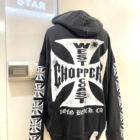 West Coast Choppers/ Logo Hoodie "Vintage BLACK"