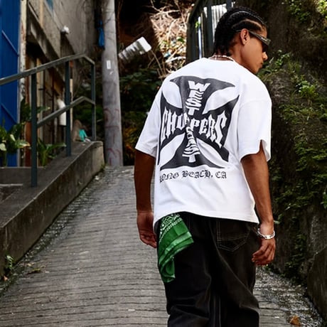 West Coast Choppers/ Logo Tee "Vintage WHITE"