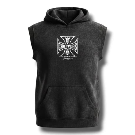 West Coast Choppers/ NoSleeve Hoodie  (Vintage Black)