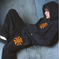 West Coast Choppers/ Cut Off Hoodie "Vintage BLACK" (SET UP)