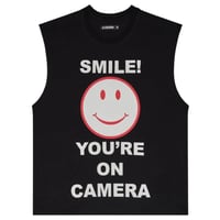 6th NBHD / Smiley Cut Off  Tee (BLACK)