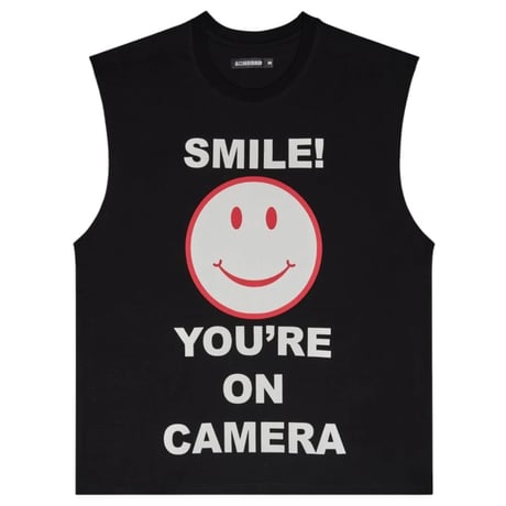 6th NBHD / Smiley Cut Off  Tee (BLACK)