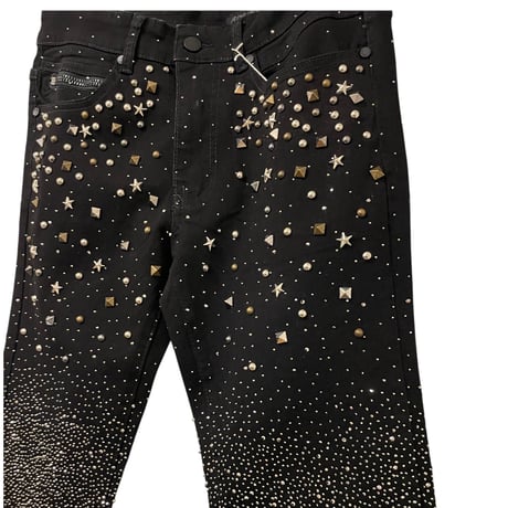 RockStar Original /  Studs Flare denim "BLACK"