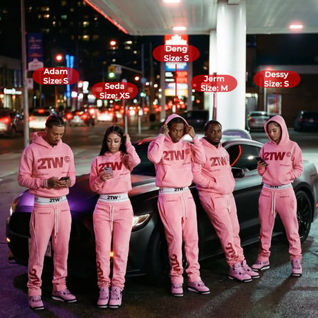 2TW®︎ /  Hoodie + Pants (SET UP)  PINK