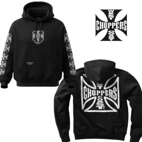 West Coast Choppers/ W.C.C Logo Hoodie "BLACK"
