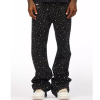 RockStar Original /  Rhinestone Wide denim "BLACK"