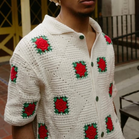 6th NBHD / Crochet Knit  Shirts (CREAM)