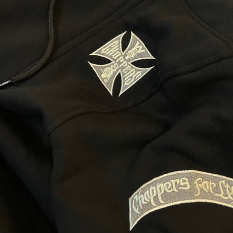 West Coast Choppers/ W.C.C Zip Up Hoodie "BLACK"