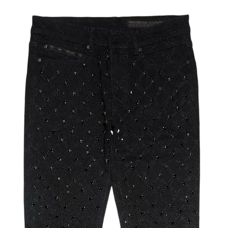 RockStar Original /  Rhinestone Flare denim "BLACK"