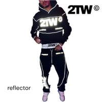 2TW®︎ /  Hoodie + Pants (SET UP) Reflector  BLACK