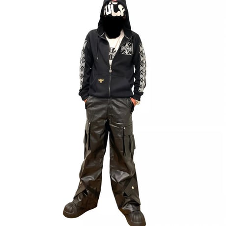 West Coast Choppers/ W.C.C Logo Zip Up Hoodie "BLACK"