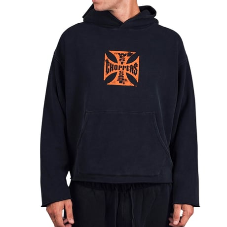 West Coast Choppers/ Cut Off Hoodie "Vintage BLACK" (SET UP)