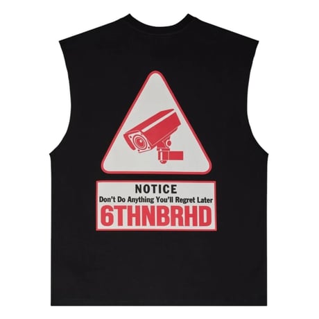 6th NBHD / Smiley Cut Off  Tee (BLACK)