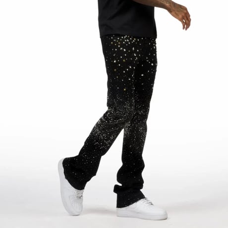 RockStar Original /  Studs Flare denim "BLACK"