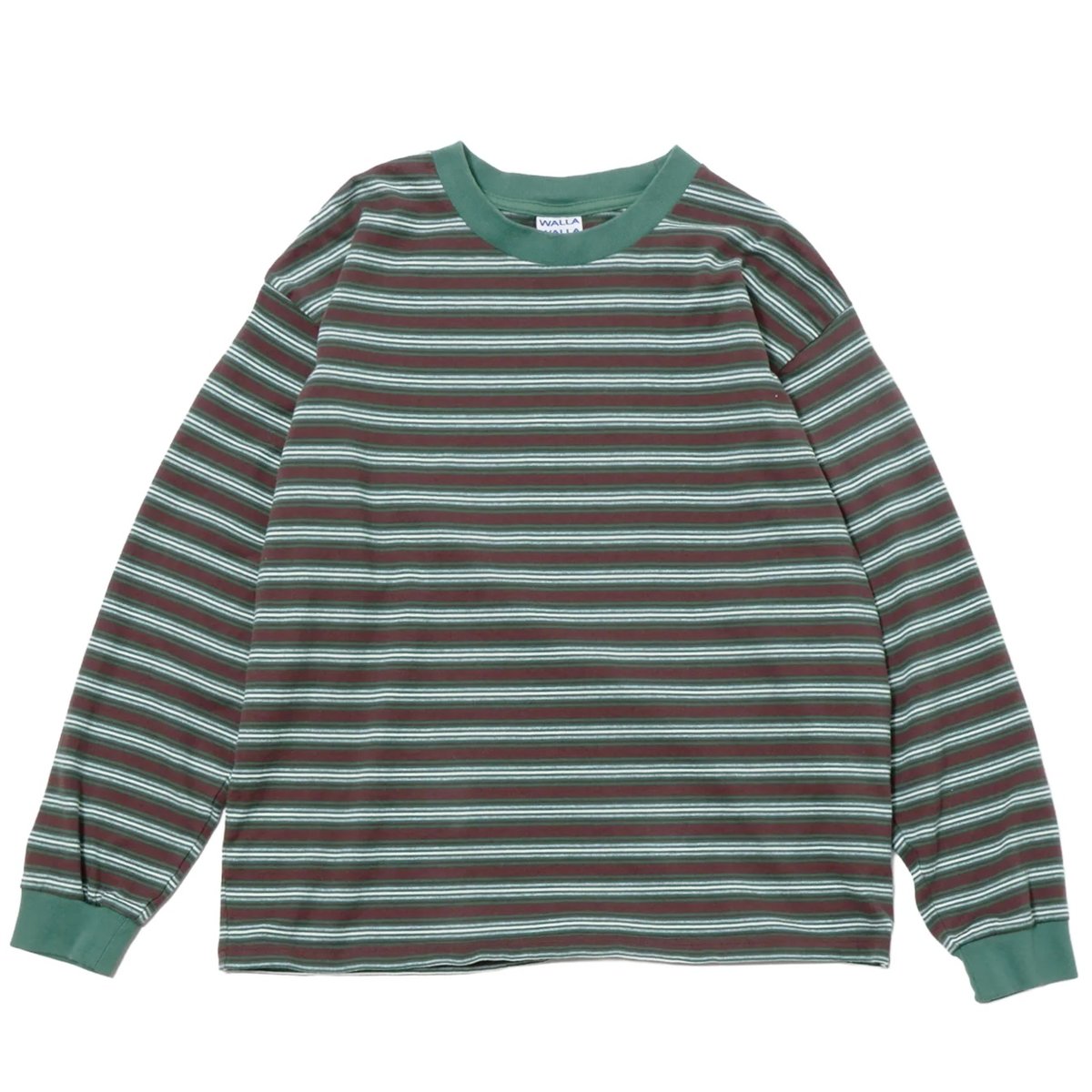 WALLA WALLA SPORT 】STRIPE L/S TEE ( BROWN × GREEN ) | LONG SET CLOTHING ...