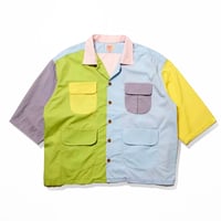 【 IMPRESTORE 】Luigi - Open Collar Short Sleeve Shirt ( CRAZY )