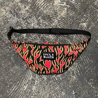 【 LIFE’S A BEACH 】“FLAME” LARGE WAIST POUCH ( BLACK × ORANGE )