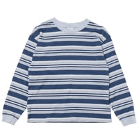 【 WALLA WALLA SPORT 】STRIPE L/S TEE ( NAVY × GREY )