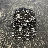 【 LIFE’S A BEACH 】“SKULLS” JET CAP ( BLACK × WHITE )