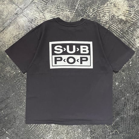 【 SUB POP RECORDS 】“NO COMMENT.” S/S T-SHIRT ( USED BLACK )