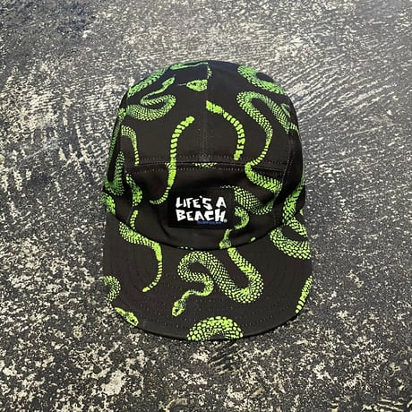 【 LIFE’S A BEACH 】“SNAKE” JET CAP ( BLACK × GREEN )