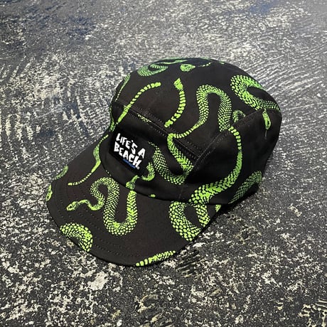 【 LIFE’S A BEACH 】“SNAKE” JET CAP ( BLACK × GREEN )