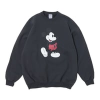 【 WALLA WALLA SPORT 】PRINTED CREW SWEAT / MICKEY MOUSE ( USED BLACK )