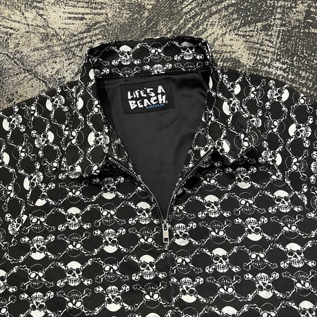 【 LIFE’S A BEACH 】“SKULLS” SWING TOP ( BLACK × WHITE )